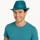 Turquoise Fedora Hat - Vibrant Costume Accessory
